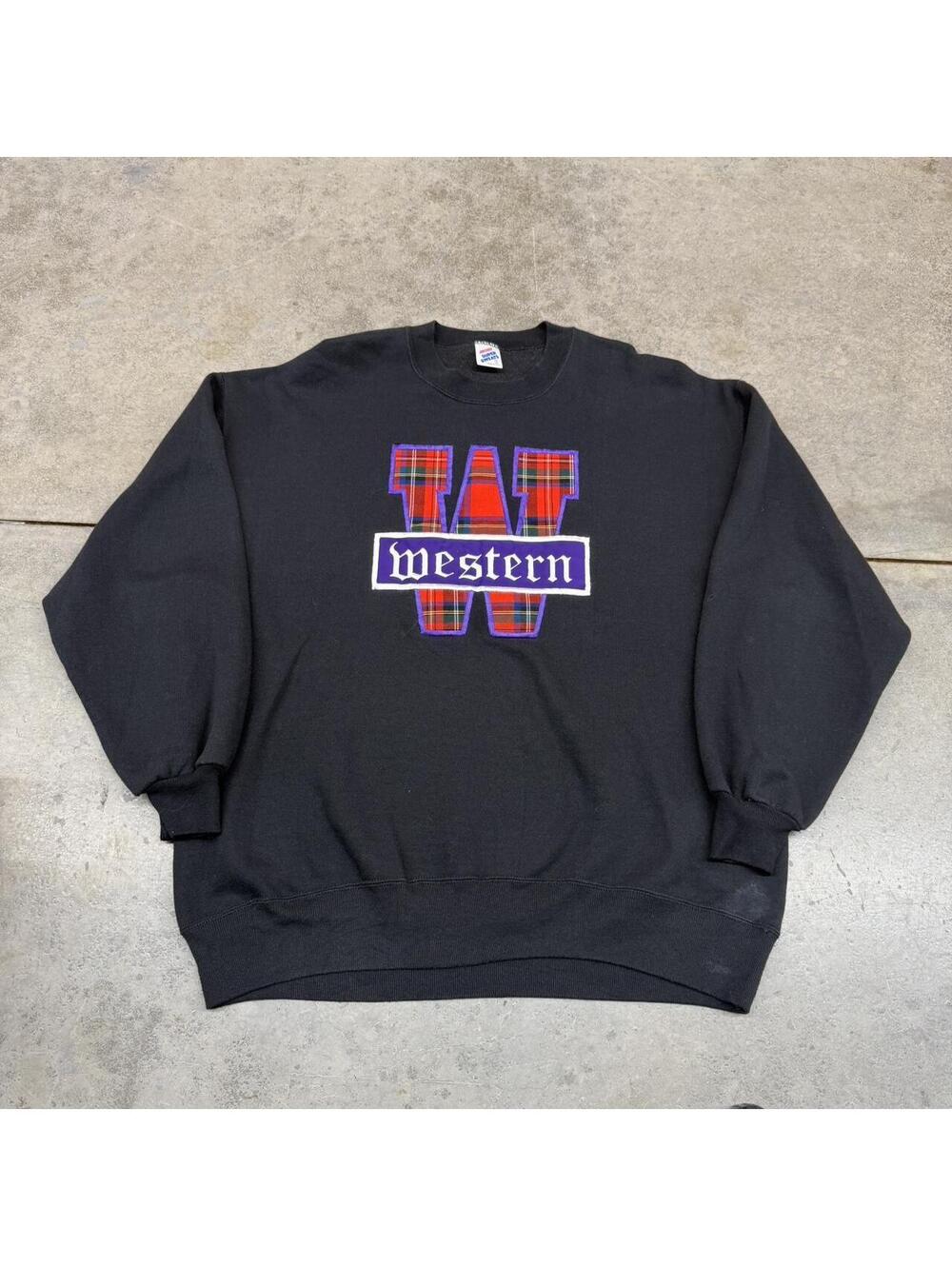 vintage western black made in usa collegiate crewneck size xxl